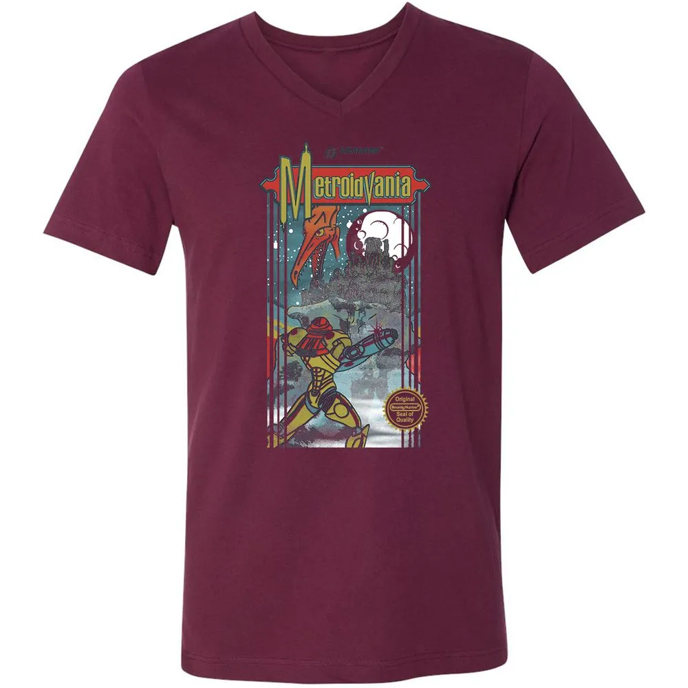 Unisex V-Neck T-Shirt - M2JGYAL6 - Maroon - 6