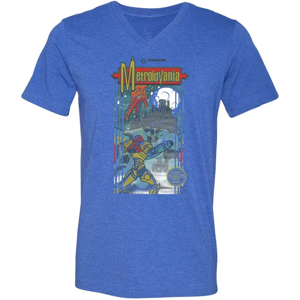 Unisex V-Neck T-Shirt - M2JGYAL6 - Heather True Royal - 14