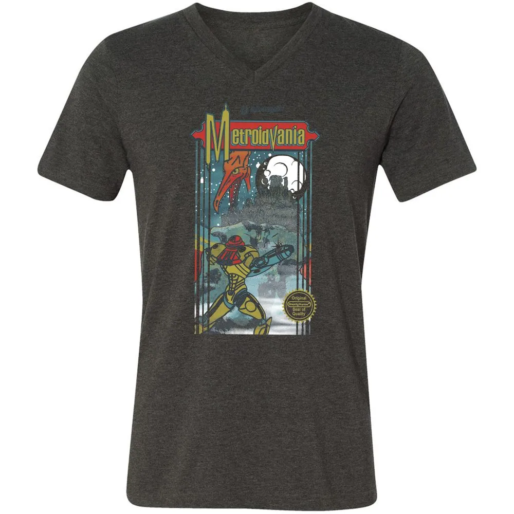 Unisex V-Neck T-Shirt - M2JGYAL6 - Dark Grey Heather - 8