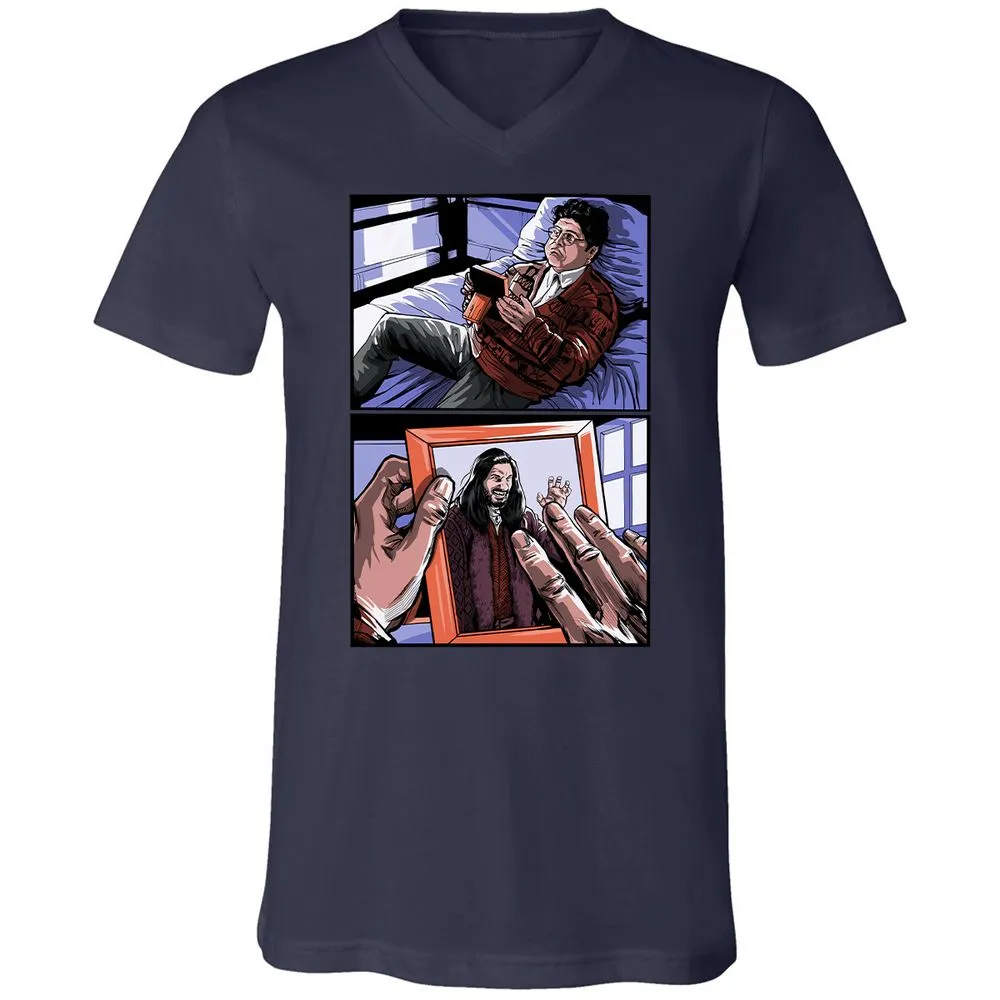 Unisex V-Neck T-Shirt - S8UEUXR5 - Navy - 2