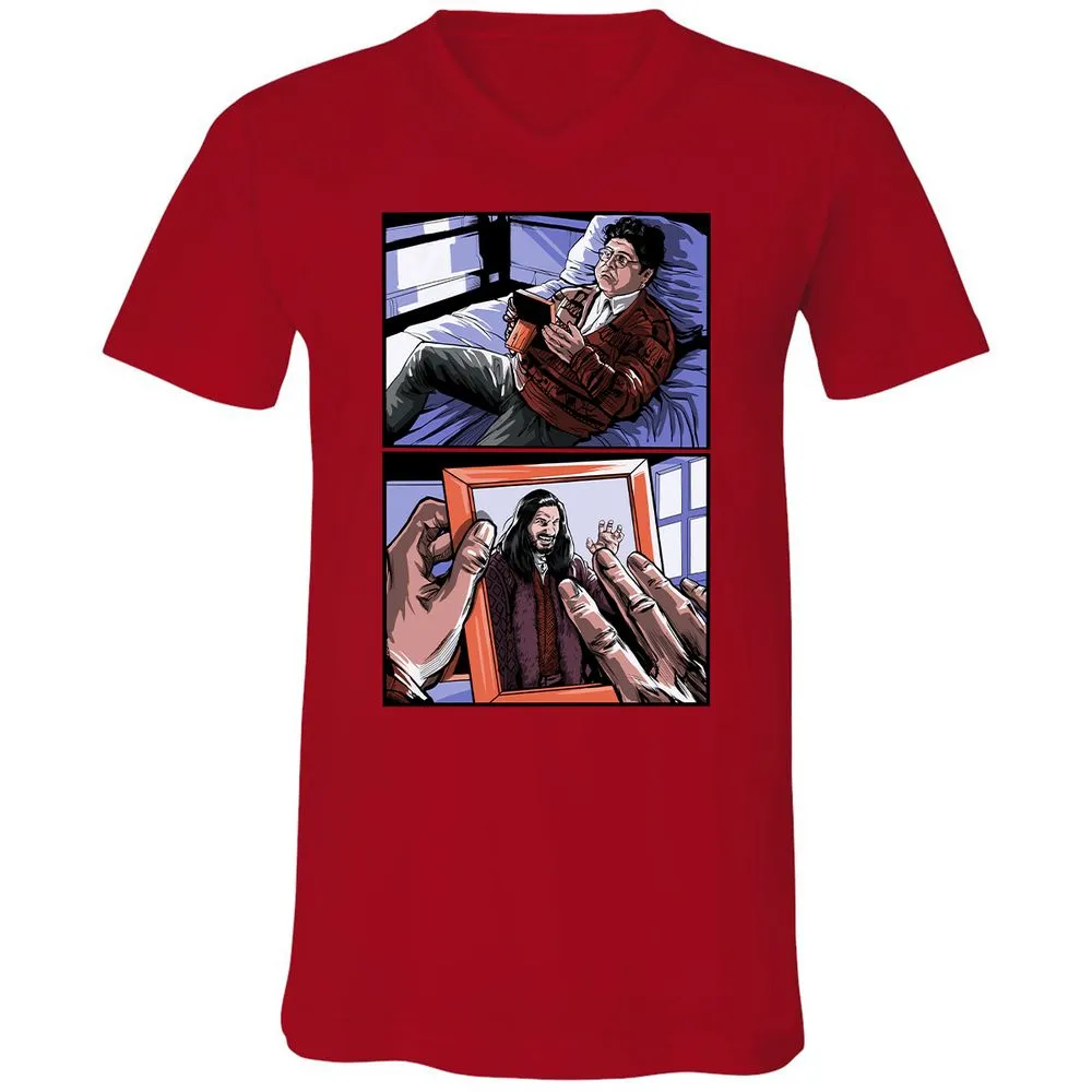 Unisex V-Neck T-Shirt - S8UEUXR5 - Red - 3