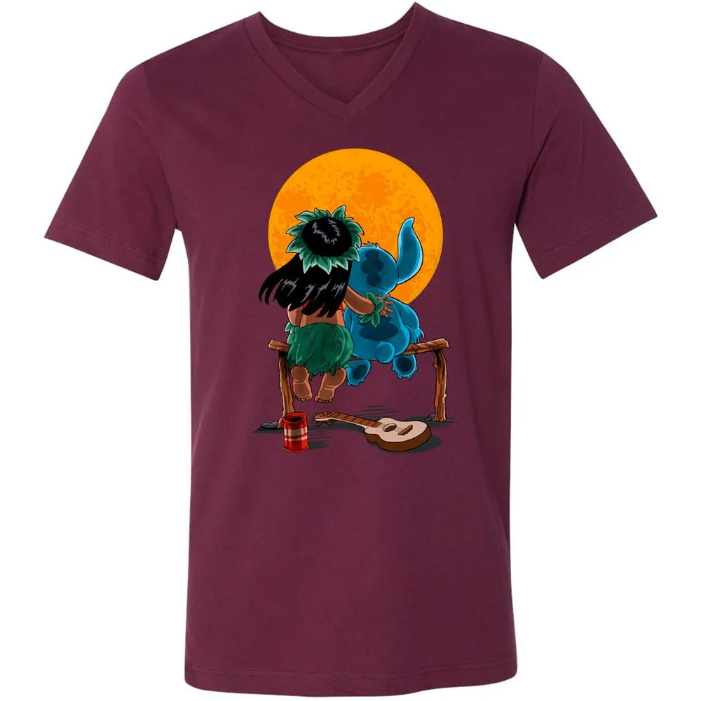 Unisex V-Neck T-Shirt - DC6H9N74 - Maroon - 6