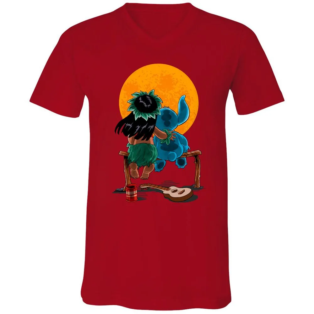 Unisex V-Neck T-Shirt - DC6H9N74 - Red - 3