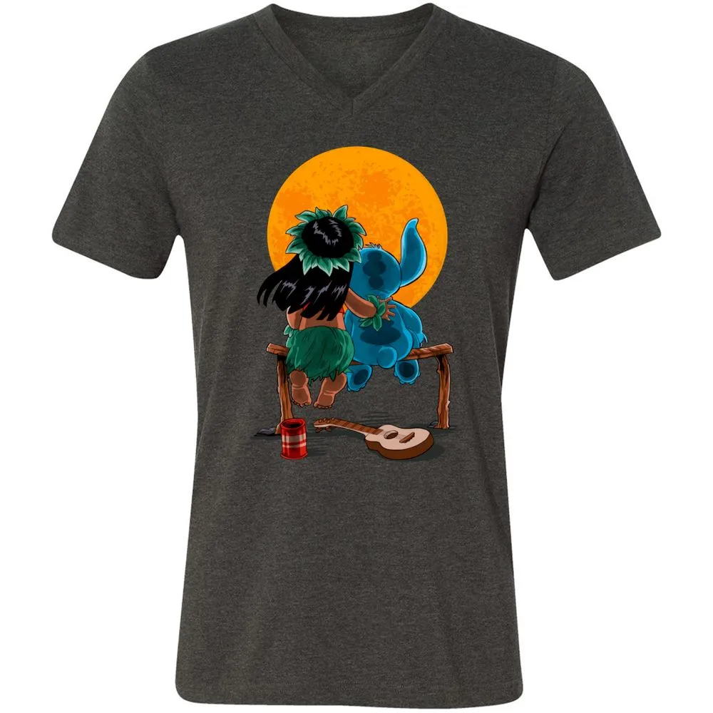 Unisex V-Neck T-Shirt - DC6H9N74 - Dark Grey Heather - 8