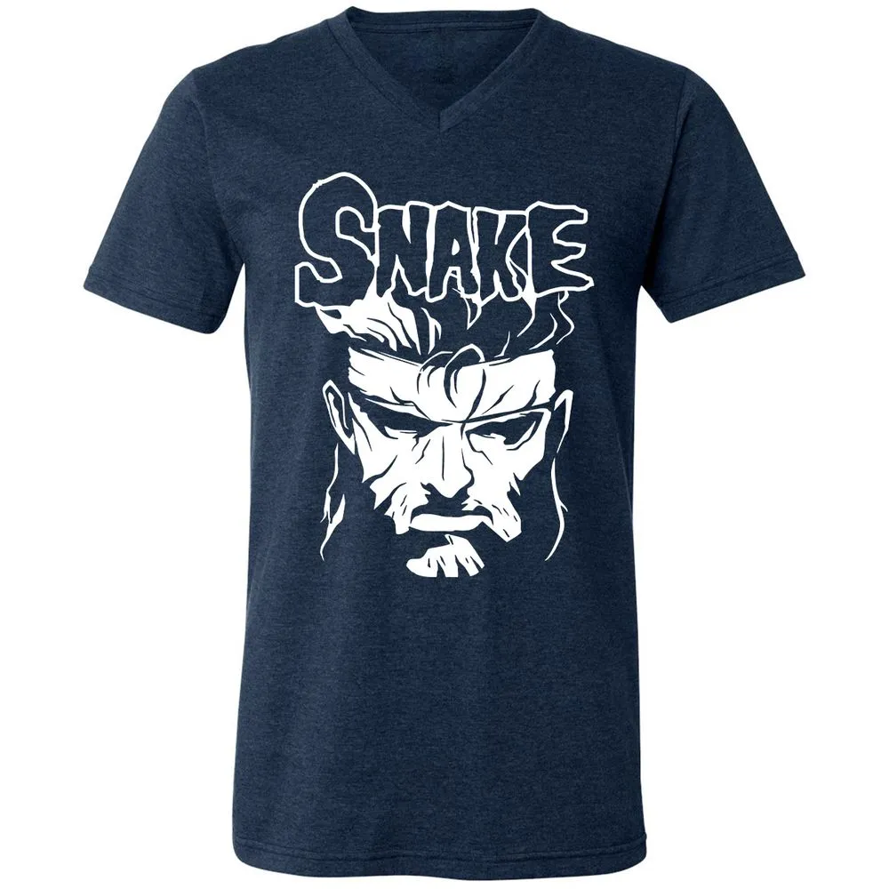Unisex V-Neck T-Shirt - ZTK3PMDY - Heather Navy - 15
