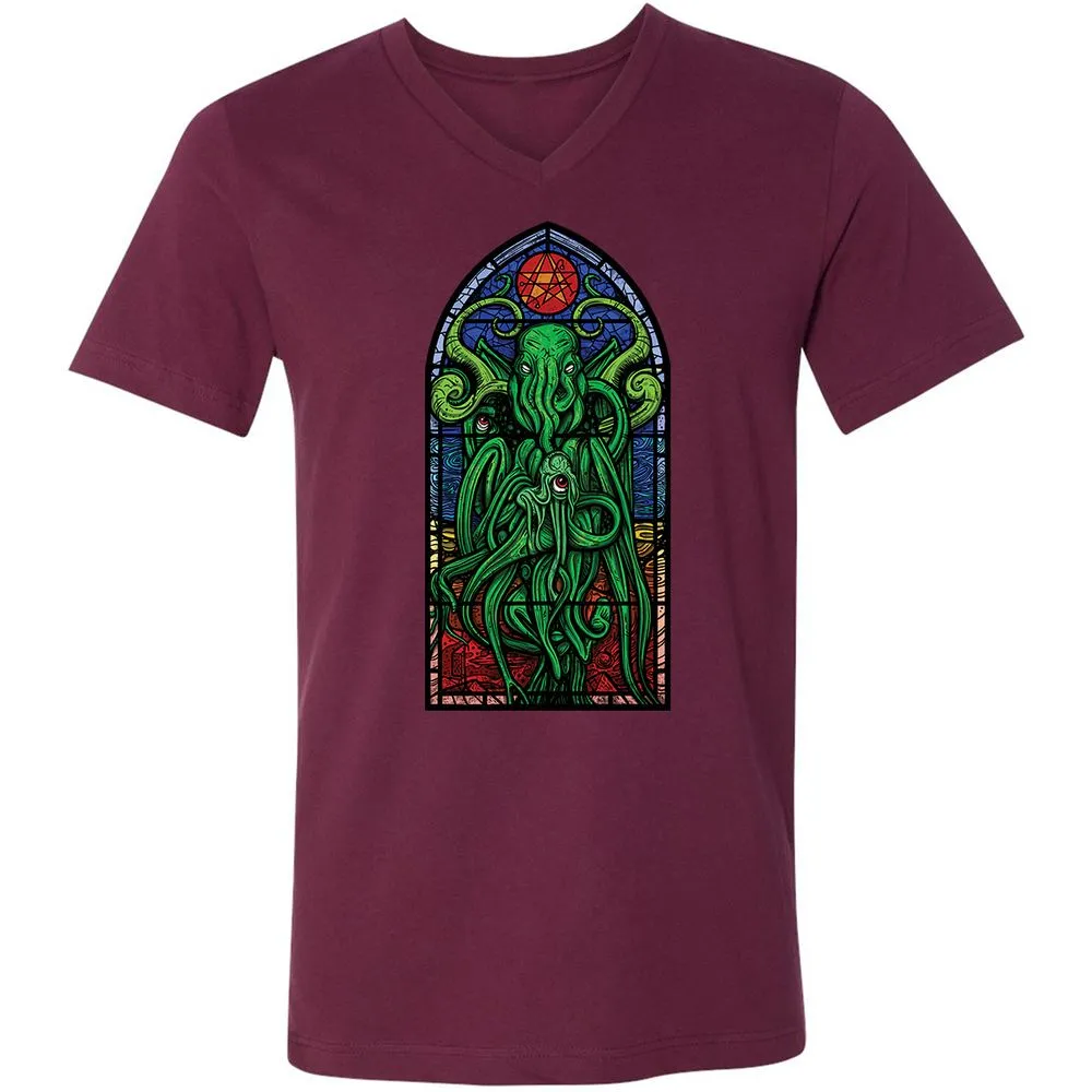 Unisex V-Neck T-Shirt - TWE2ZB68 - Maroon - 6