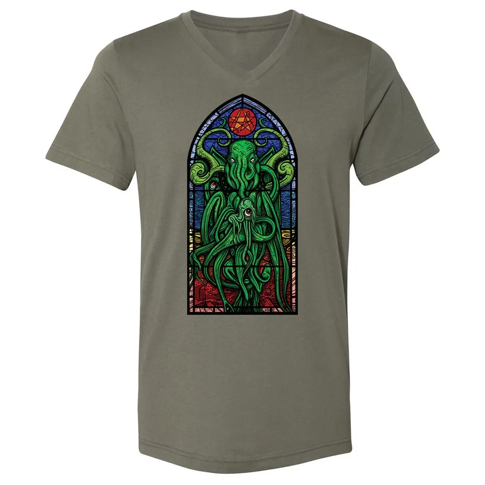 Unisex V-Neck T-Shirt - TWE2ZB68 - Military Green - 10