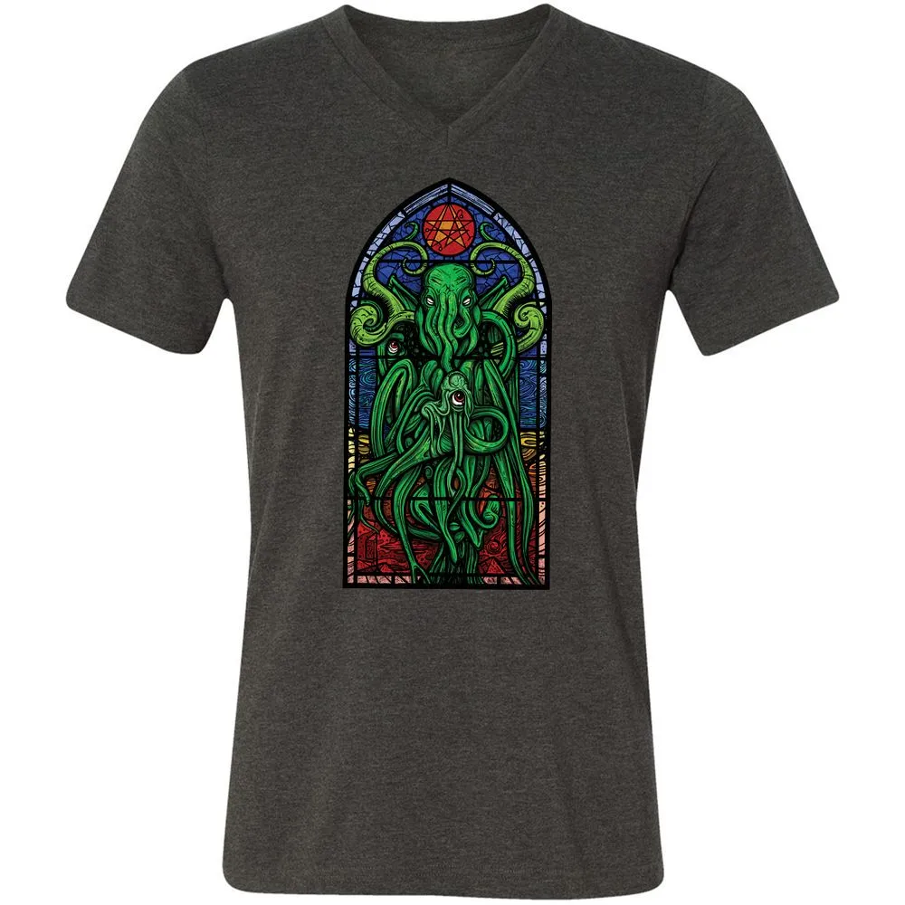 Unisex V-Neck T-Shirt - TWE2ZB68 - Dark Grey Heather - 8