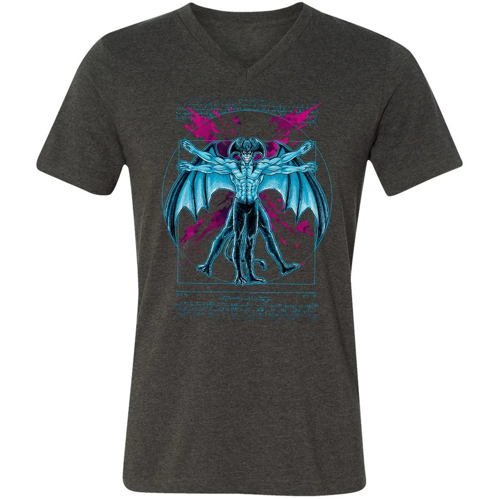 Unisex V-Neck T-Shirt - FSANST9S - Dark Grey Heather - 8