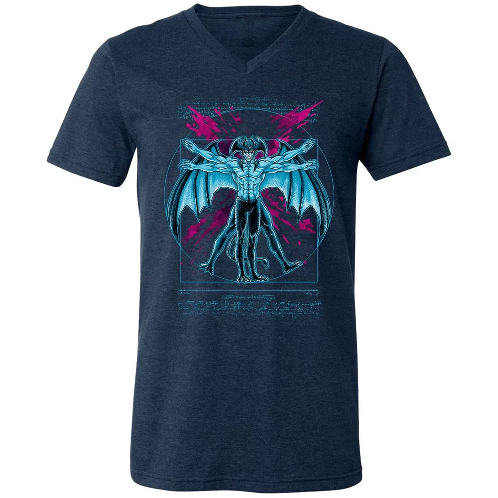 Unisex V-Neck T-Shirt - FSANST9S - Heather Navy - 15