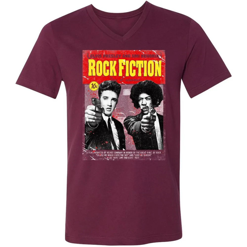 Unisex V-Neck T-Shirt - RVK7JQ5X - Maroon - 6