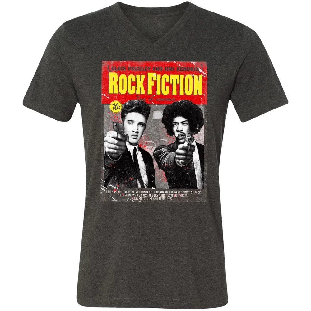 Unisex V-Neck T-Shirt - RVK7JQ5X - Dark Grey Heather - 8