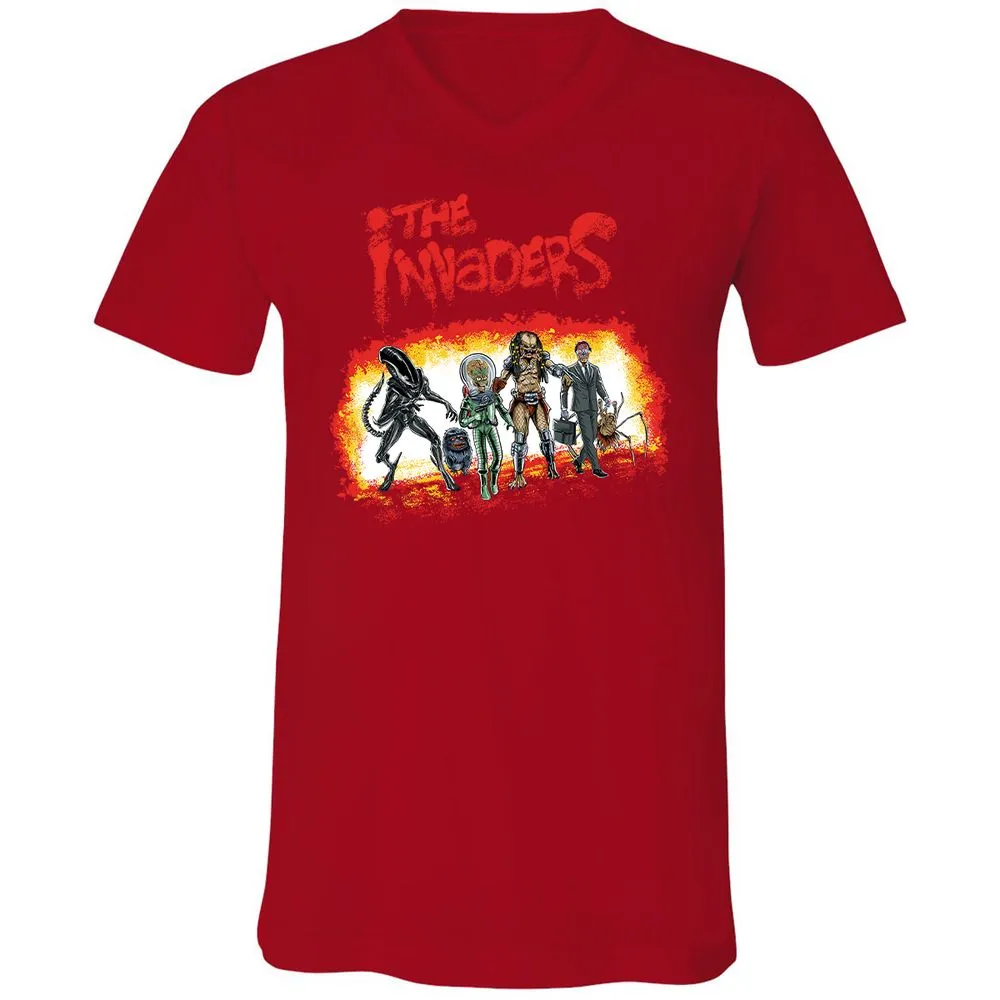 Unisex V-Neck T-Shirt - Y2T8TR4X - Red - 3