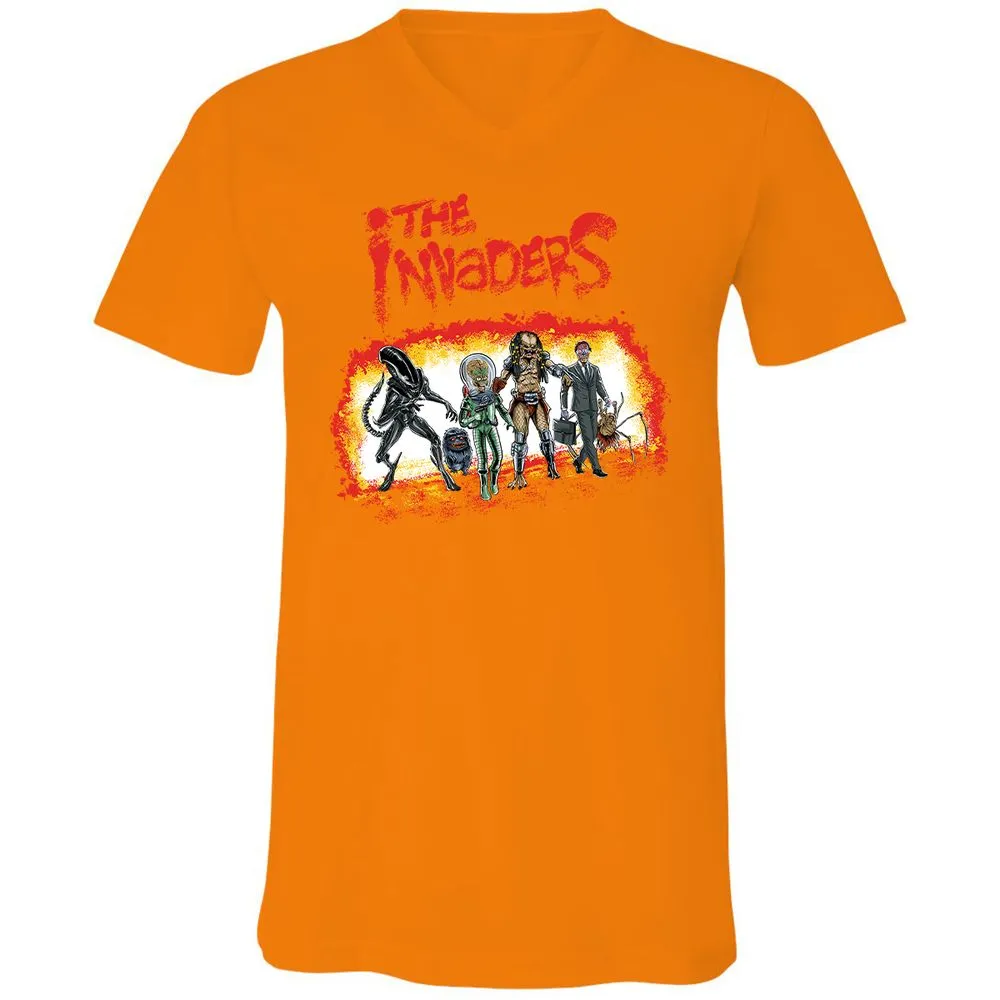 Unisex V-Neck T-Shirt - Y2T8TR4X - Orange - 11