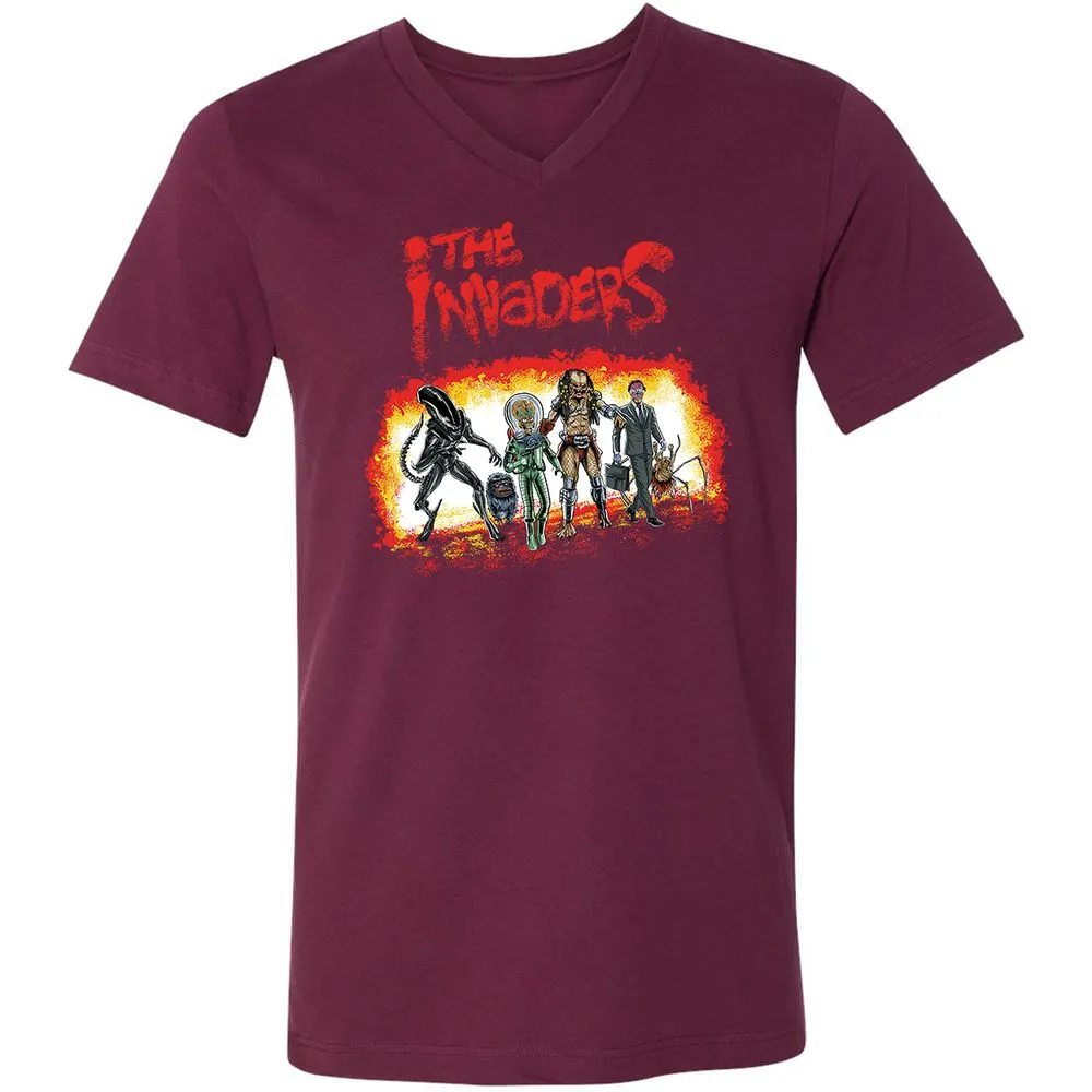 Unisex V-Neck T-Shirt - Y2T8TR4X - Maroon - 6