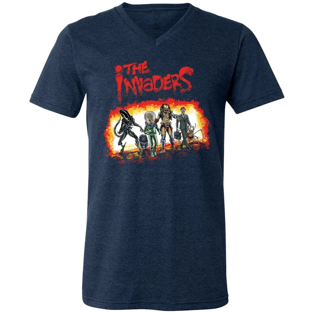Unisex V-Neck T-Shirt - Y2T8TR4X - Heather Navy - 15