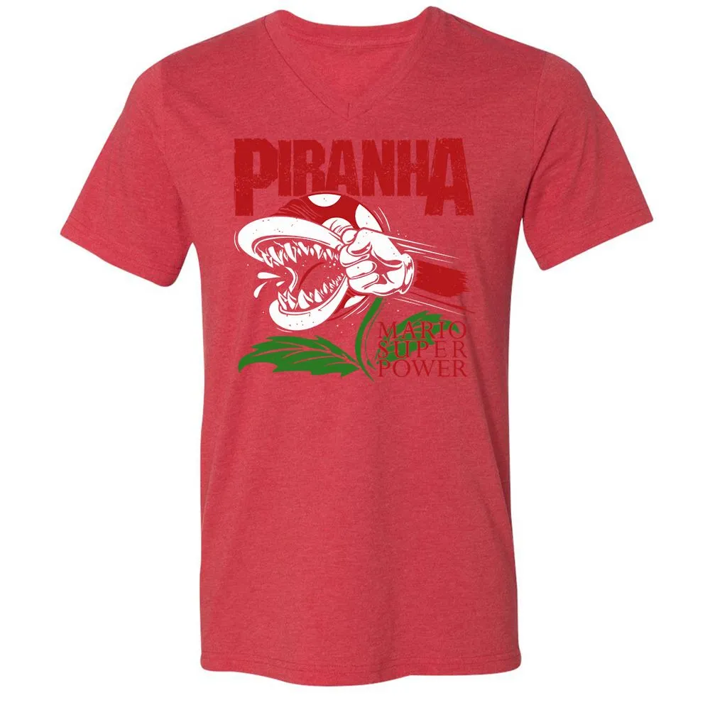 Unisex V-Neck T-Shirt - 2UREPV9T - Heather Red - 16