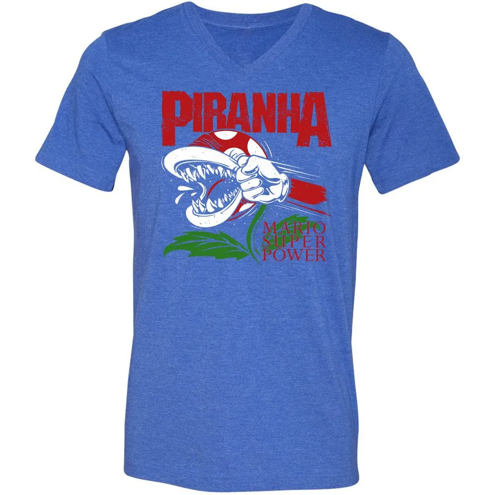 Unisex V-Neck T-Shirt - 2UREPV9T - Heather True Royal - 14