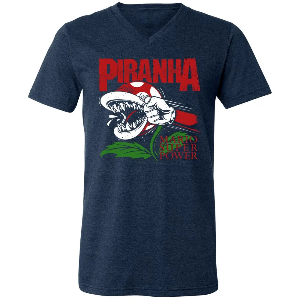 Unisex V-Neck T-Shirt - 2UREPV9T - Heather Navy - 15