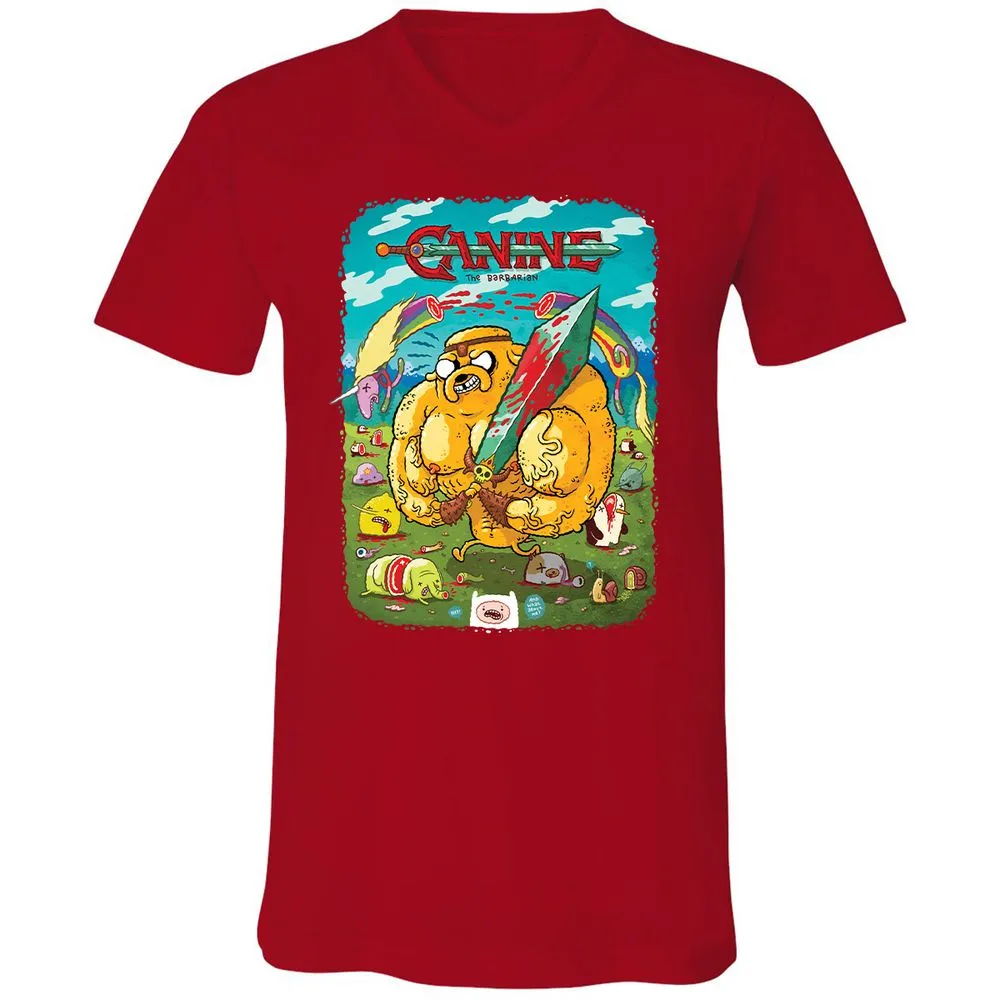 Unisex V-Neck T-Shirt - 4C6LXY9K - Red - 3