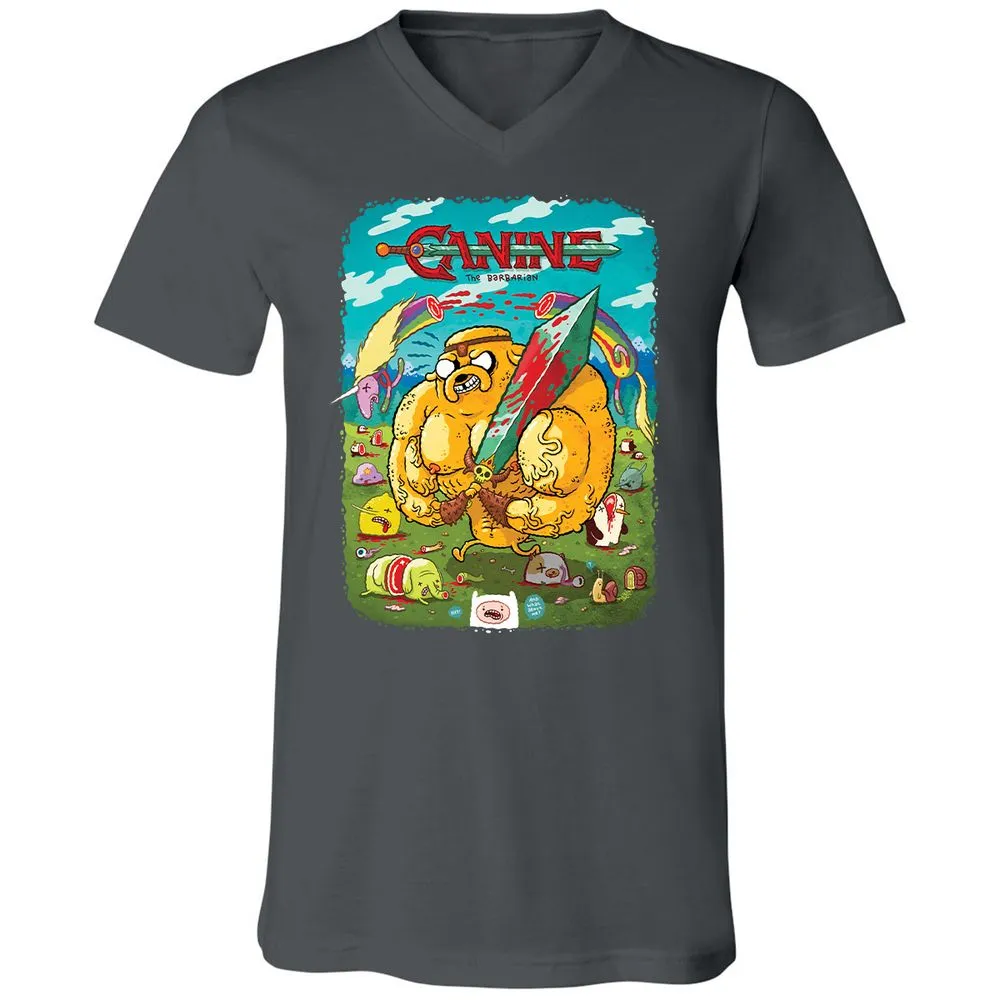Unisex V-Neck T-Shirt - 4C6LXY9K - Asphalt - 12