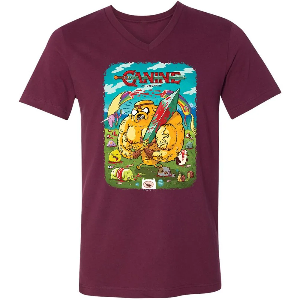 Unisex V-Neck T-Shirt - 4C6LXY9K - Maroon - 6