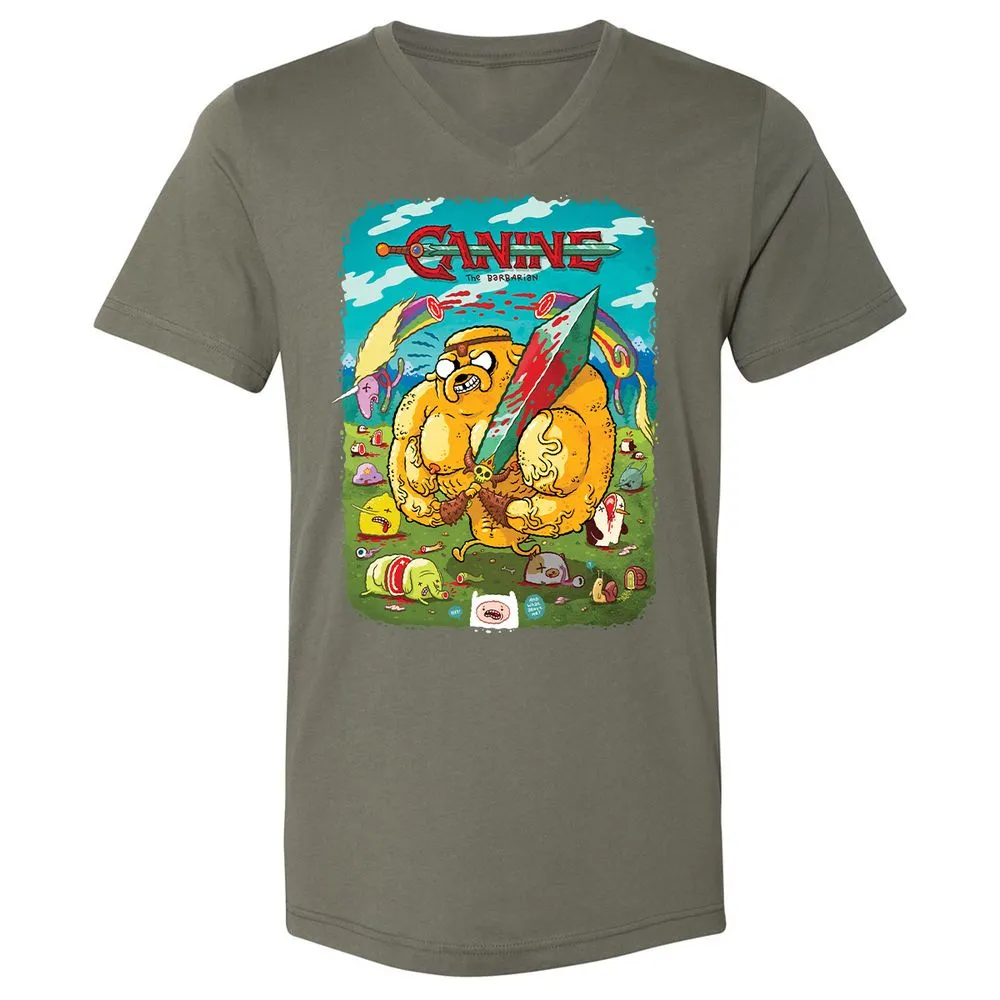 Unisex V-Neck T-Shirt - 4C6LXY9K - Military Green - 10