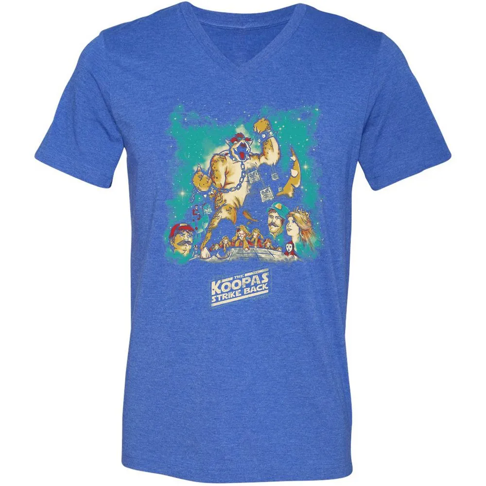 Unisex V-Neck T-Shirt - T2H7P36M - Heather True Royal - 14