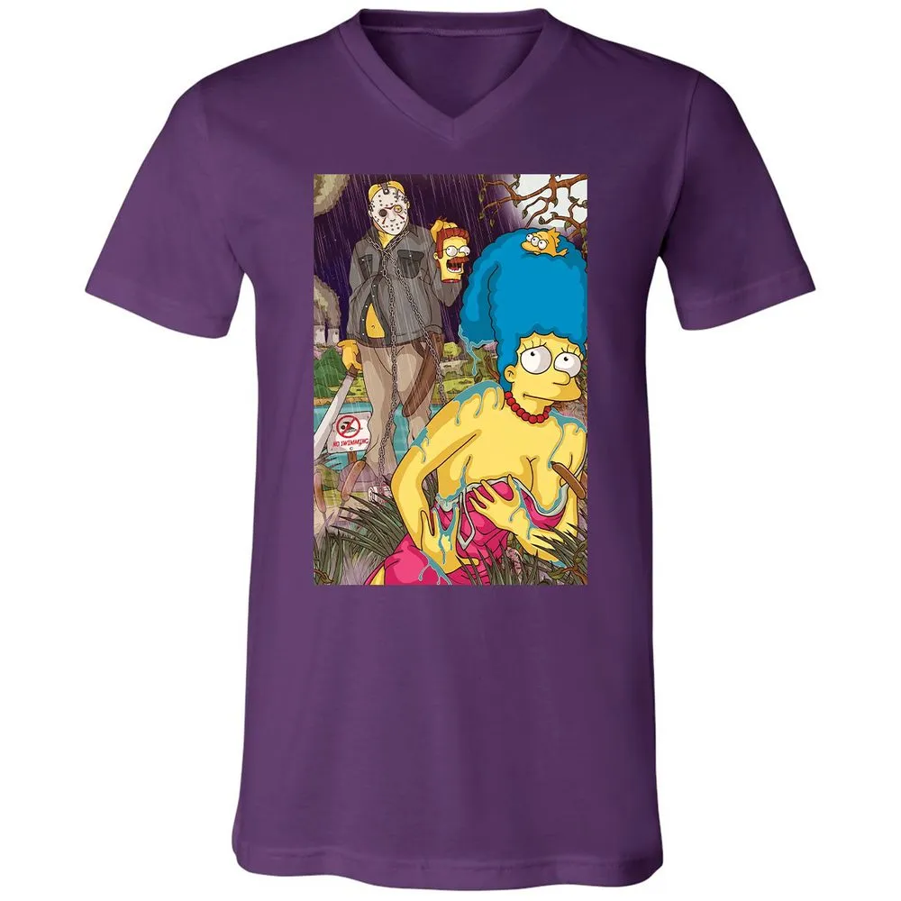 Unisex V-Neck T-Shirt - J6YJGGM2 - Team Purple - 9