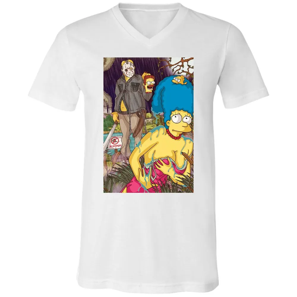 Unisex V-Neck T-Shirt - J6YJGGM2 - White - 5