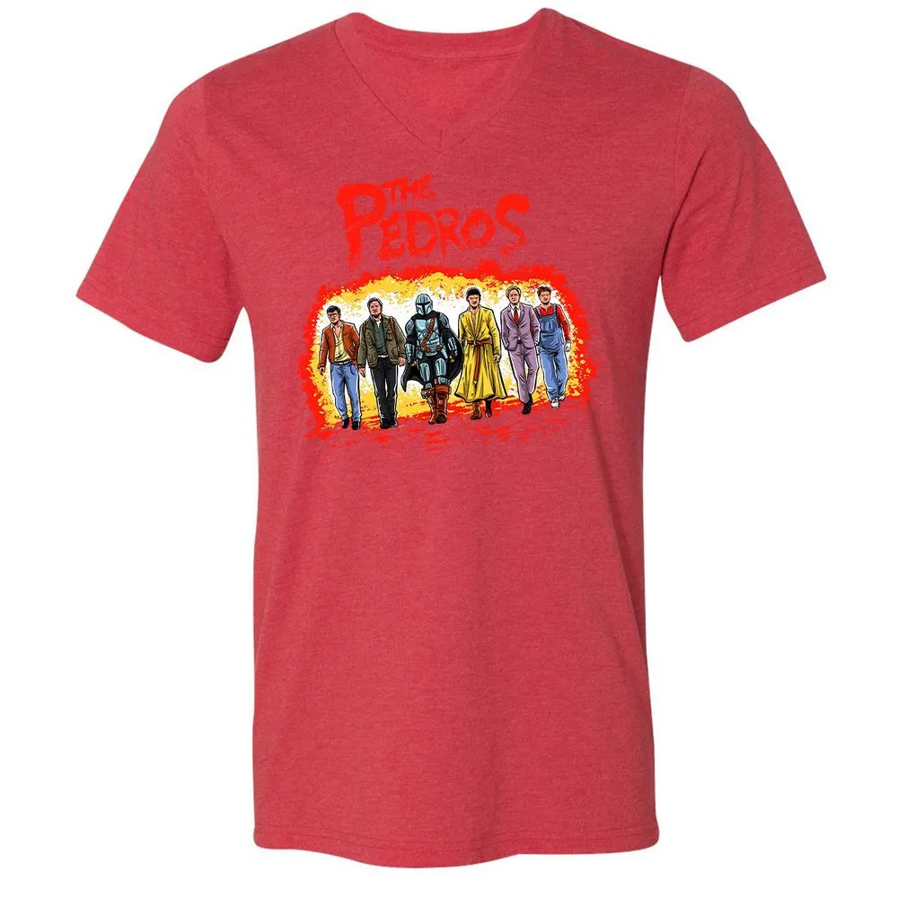 Unisex V-Neck T-Shirt - 4TP7XEMJ - Heather Red - 16