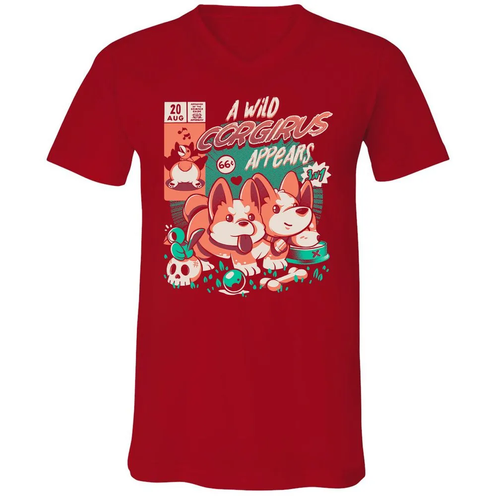 Unisex V-Neck T-Shirt - 3FWEV9N8 - Red - 3