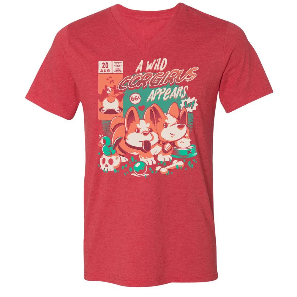 Unisex V-Neck T-Shirt - 3FWEV9N8 - Heather Red - 16