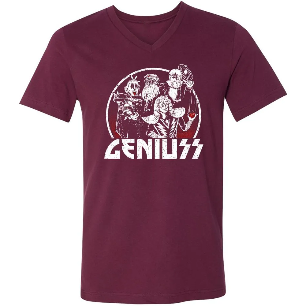 Unisex V-Neck T-Shirt - XHR1XQTF - Maroon - 6