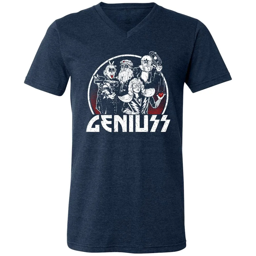 Unisex V-Neck T-Shirt - XHR1XQTF - Heather Navy - 15