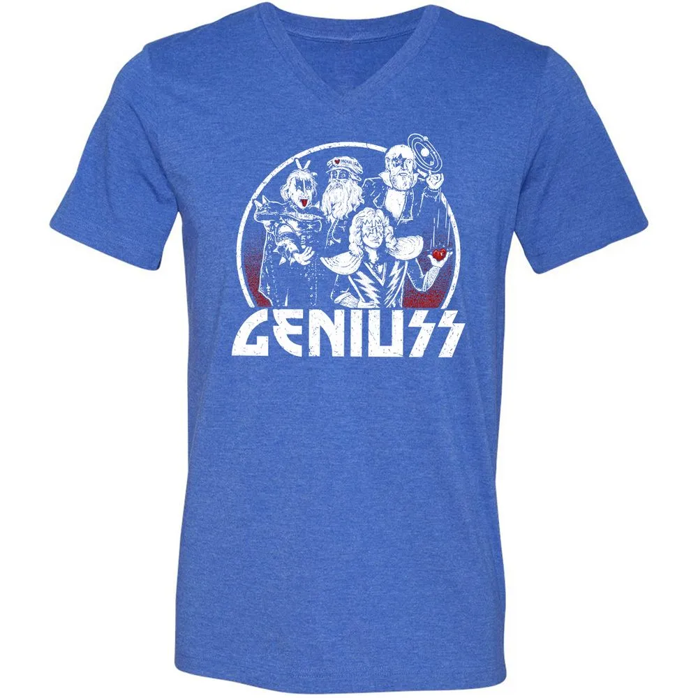 Unisex V-Neck T-Shirt - XHR1XQTF - Heather True Royal - 14