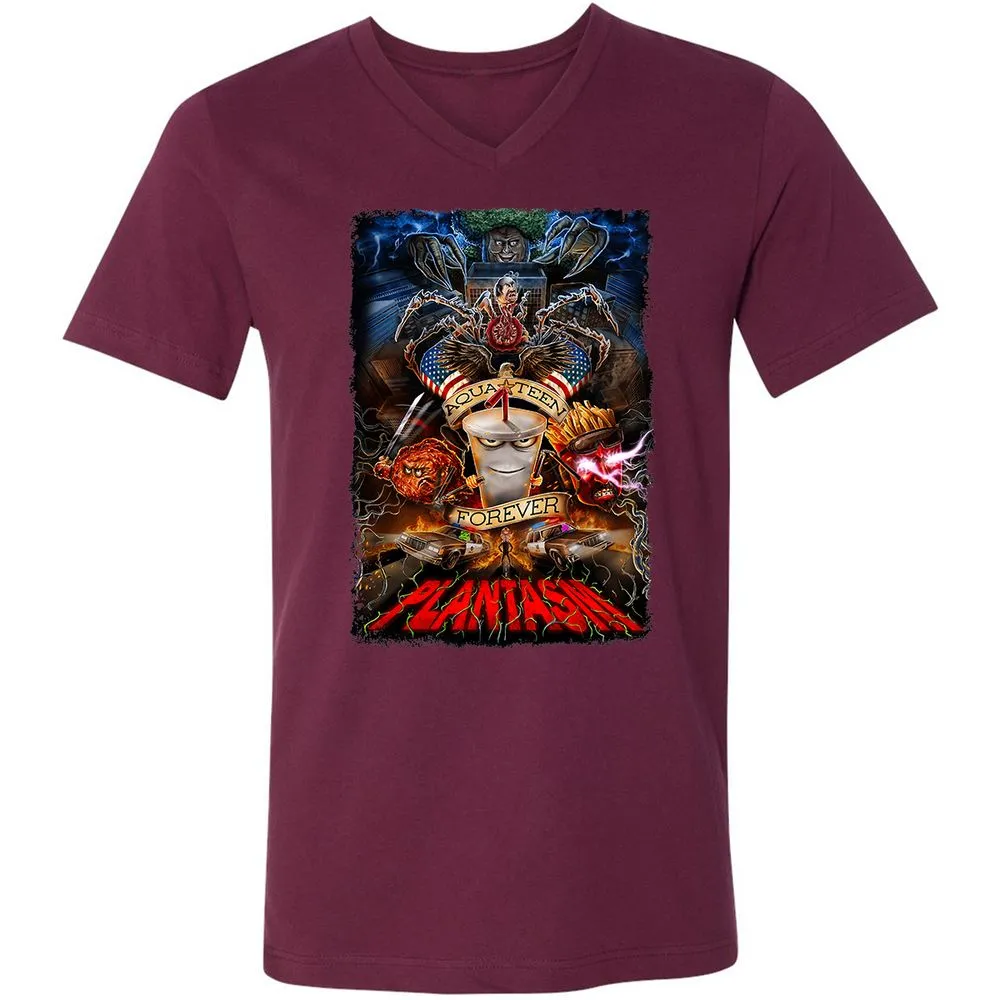 Unisex V-Neck T-Shirt - 76MN11L4 - Maroon - 6