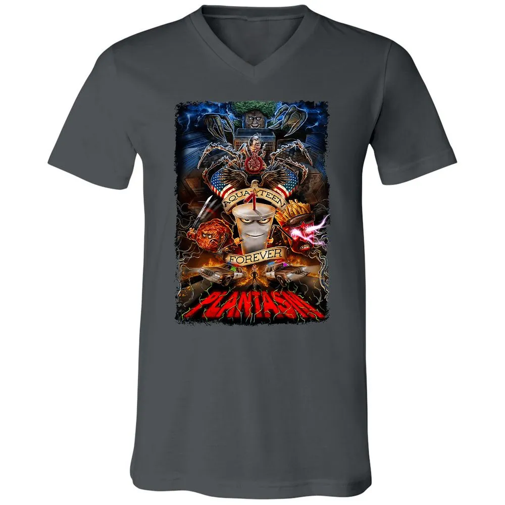 Unisex V-Neck T-Shirt - 76MN11L4 - Asphalt - 12