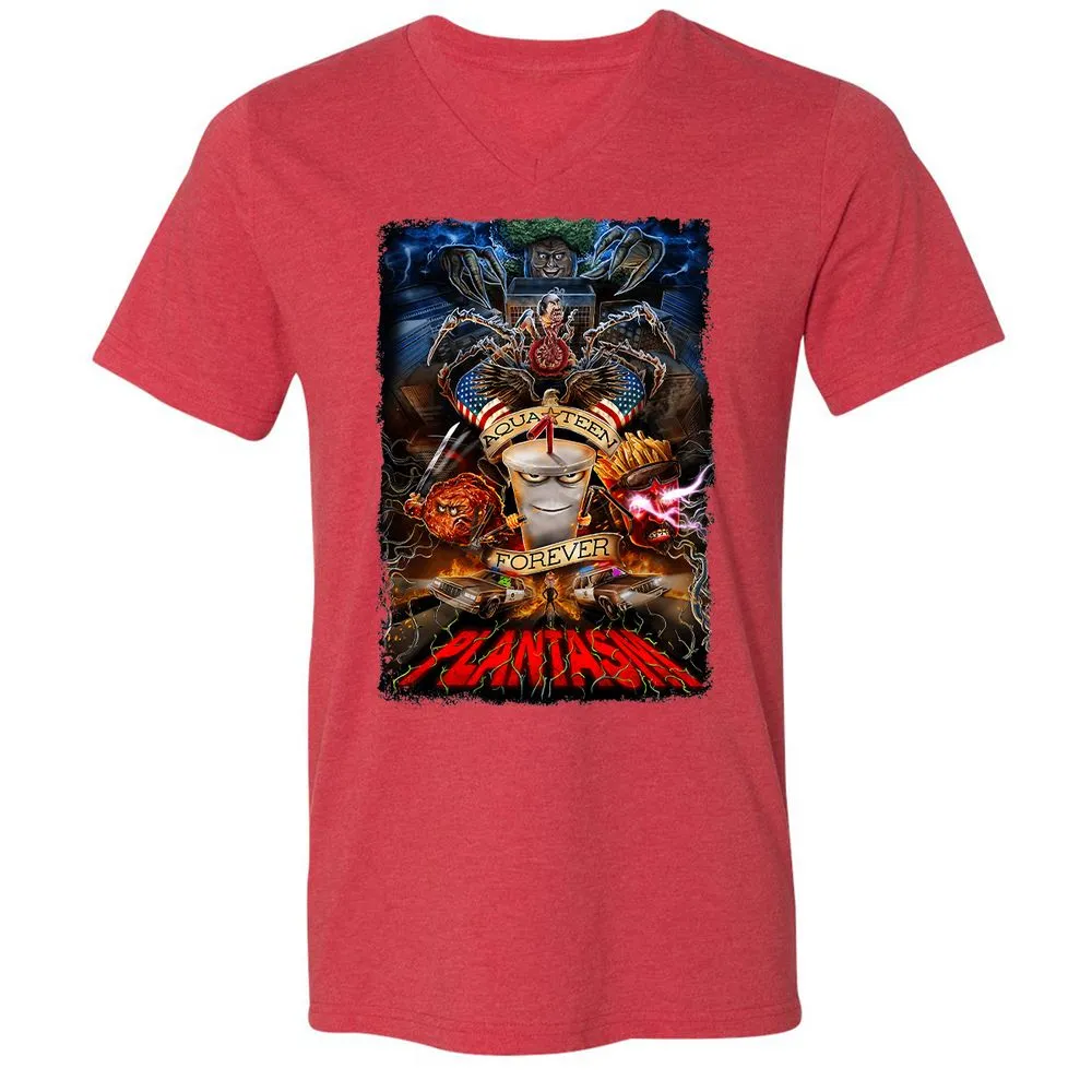 Unisex V-Neck T-Shirt - 76MN11L4 - Heather Red - 16