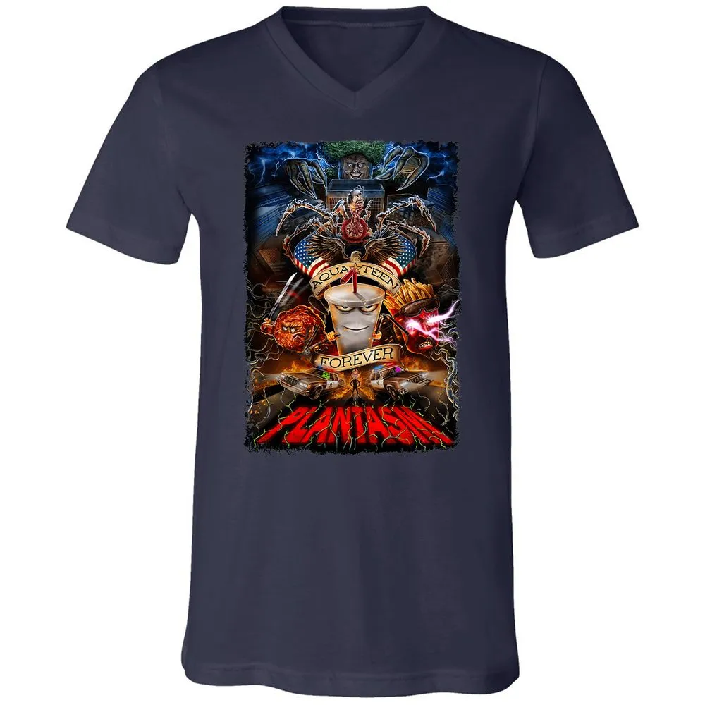 Unisex V-Neck T-Shirt - 76MN11L4 - Navy - 2