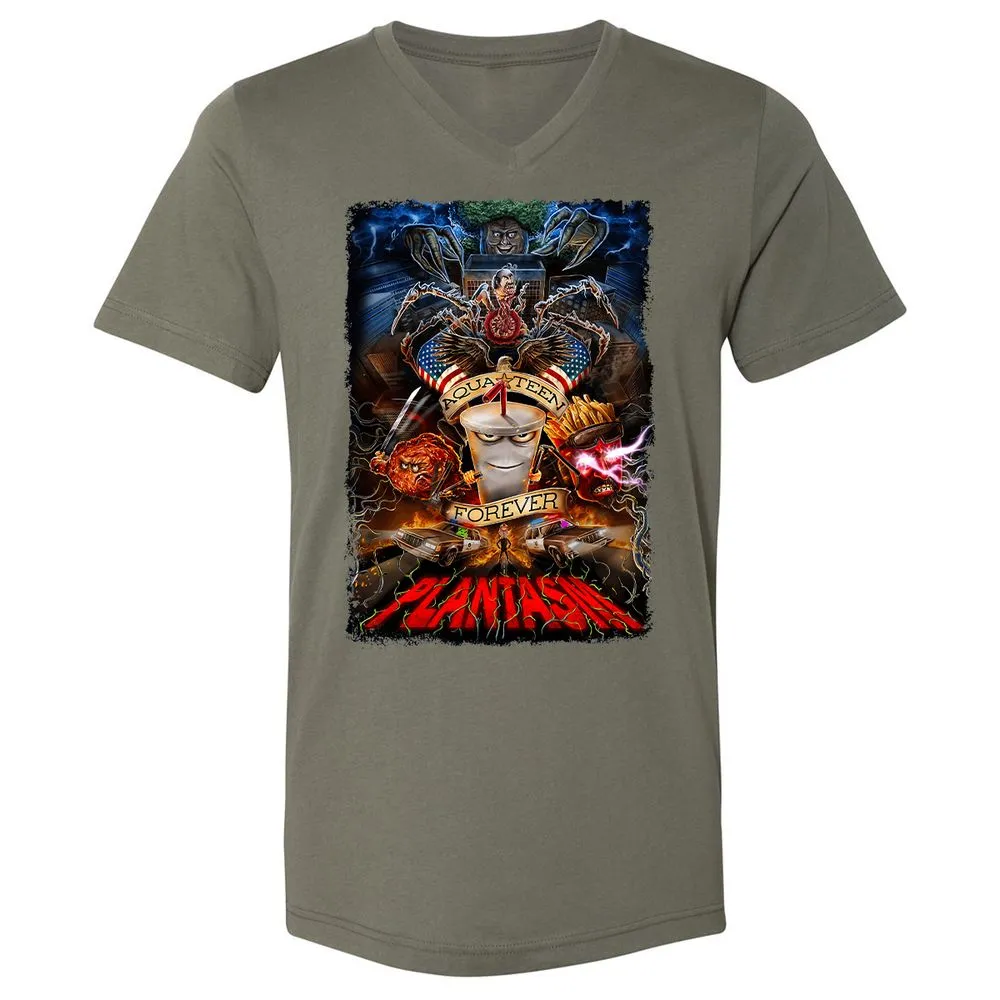 Unisex V-Neck T-Shirt - 76MN11L4 - Military Green - 10