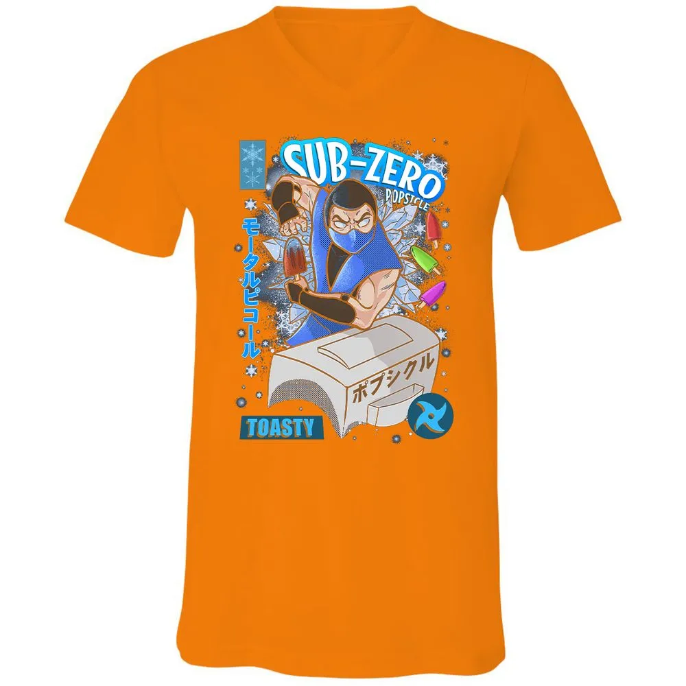 Unisex V-Neck T-Shirt - QT8JKQQ1 - Orange - 11