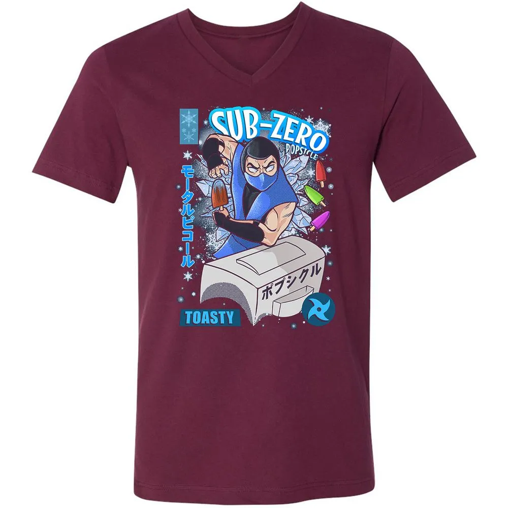 Unisex V-Neck T-Shirt - QT8JKQQ1 - Maroon - 6