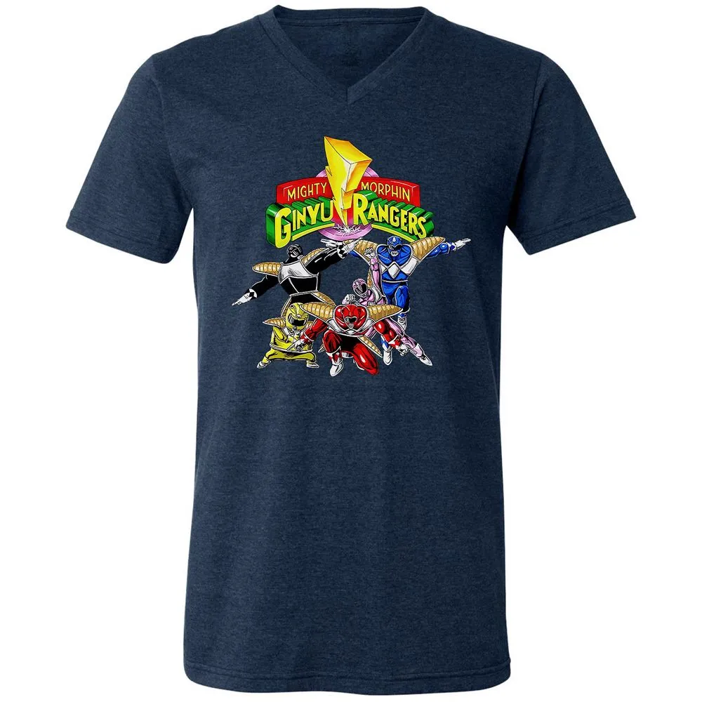 Unisex V-Neck T-Shirt - CDZUNNFB - Heather Navy - 15