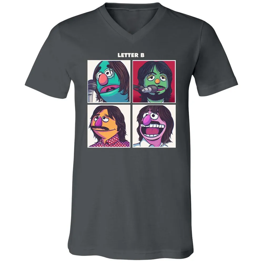 Unisex V-Neck T-Shirt - 4ZWZW9G6 - Asphalt - 12