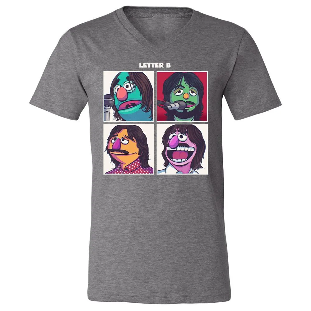 Unisex V-Neck T-Shirt - 4ZWZW9G6 - Deep Heather - 13