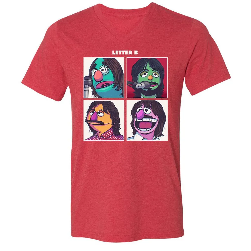 Unisex V-Neck T-Shirt - 4ZWZW9G6 - Heather Red - 16