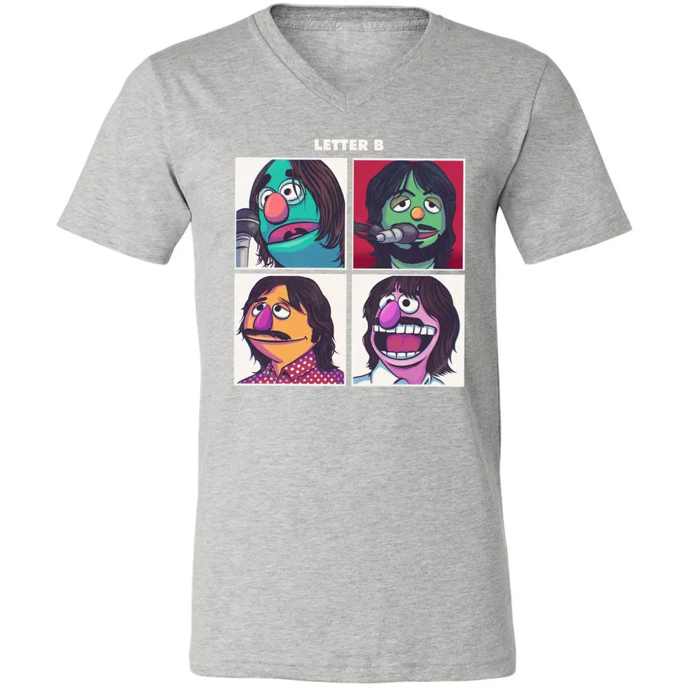 Unisex V-Neck T-Shirt - 4ZWZW9G6 - Athletic Heather - 7