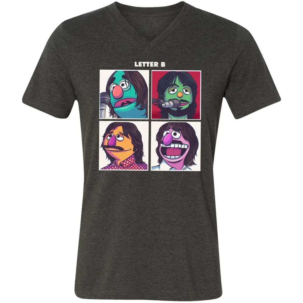 Unisex V-Neck T-Shirt - 4ZWZW9G6 - Dark Grey Heather - 8