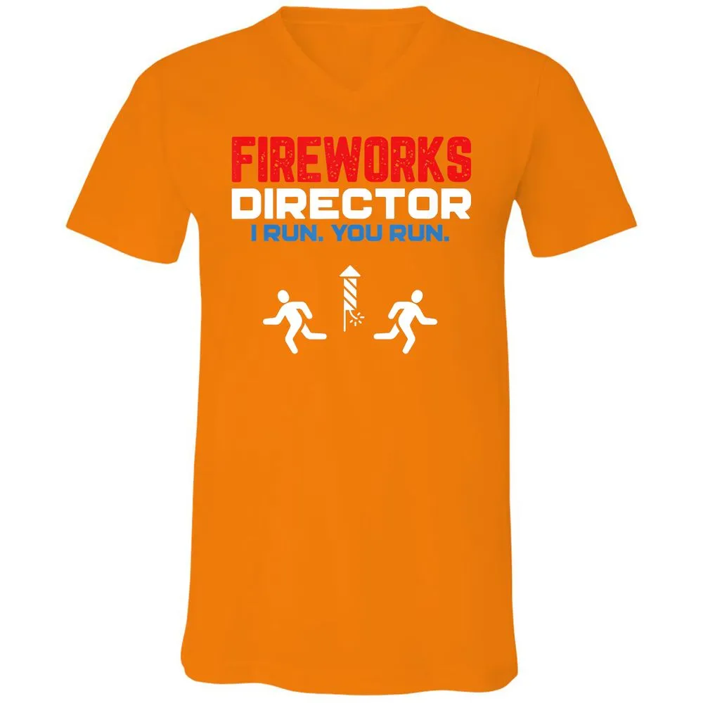 Unisex V-Neck T-Shirt - 4EYK2BYB - Orange - 11